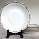 5 assiettes creuses porcelaine blanche