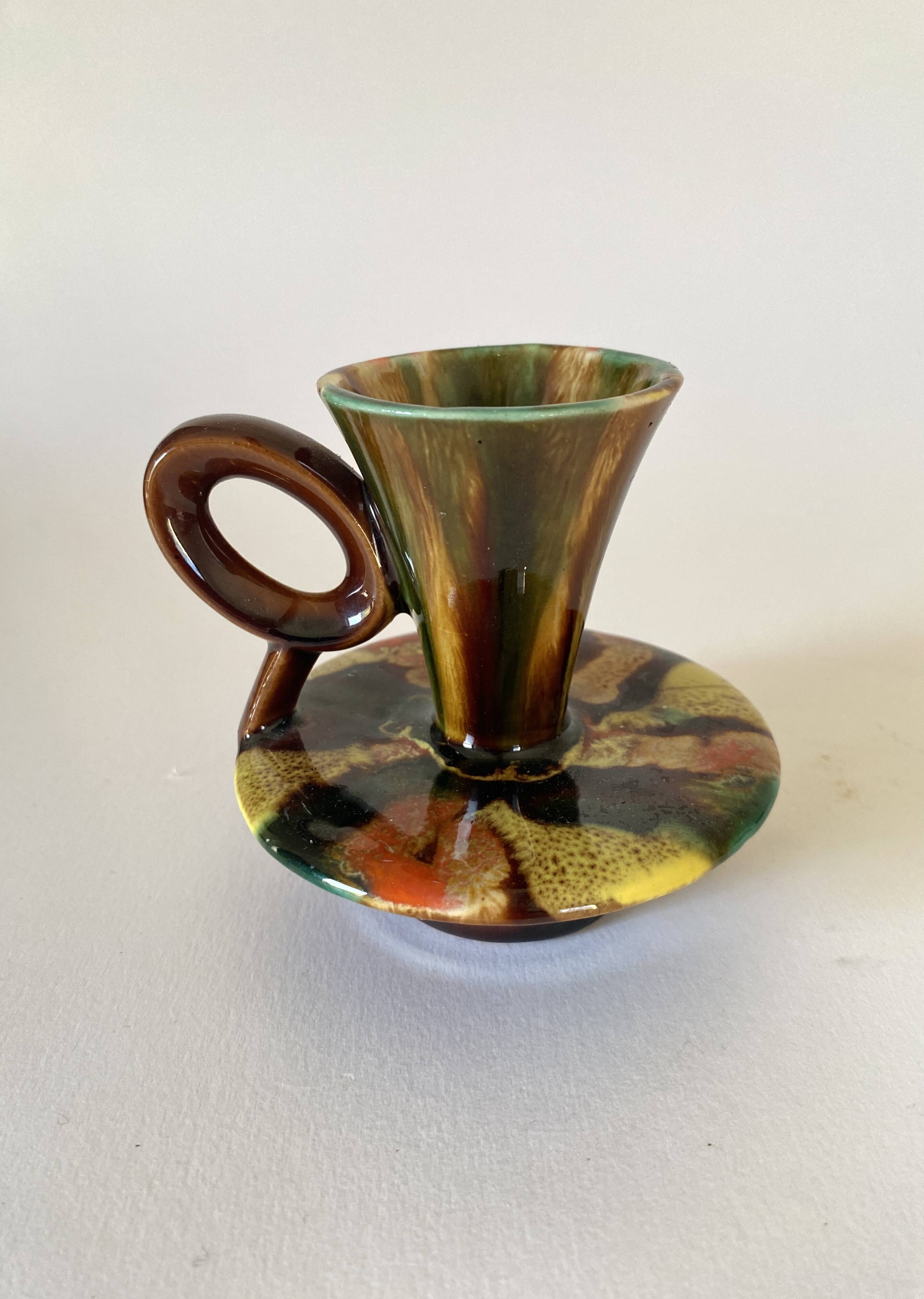 70s ceramic candle holder