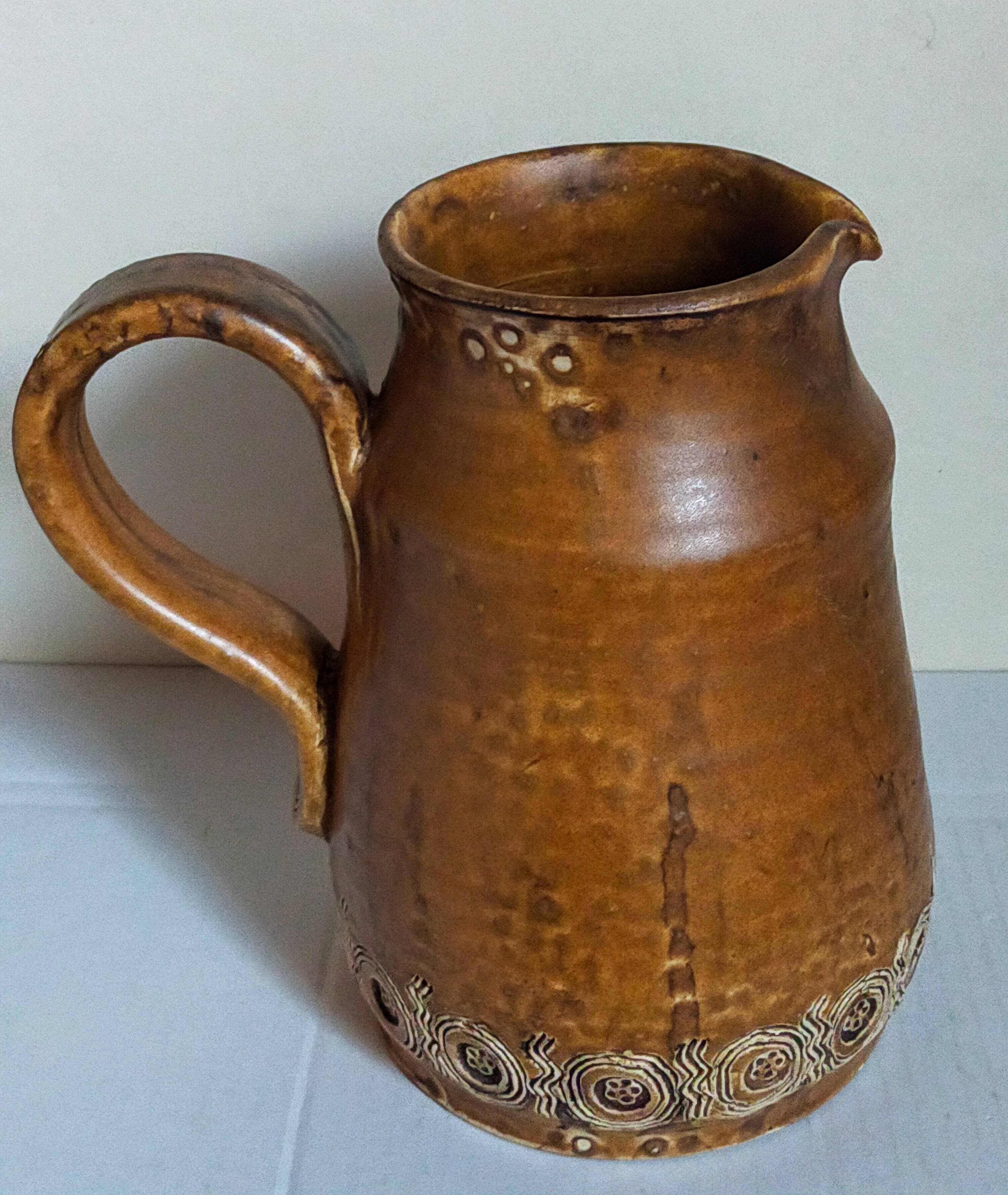 Ceramic potter's pitcher by F.CHEDEVILLE 20th century
