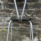 JPP pale green formica table, 4 chairs, 1 stool, 1950s