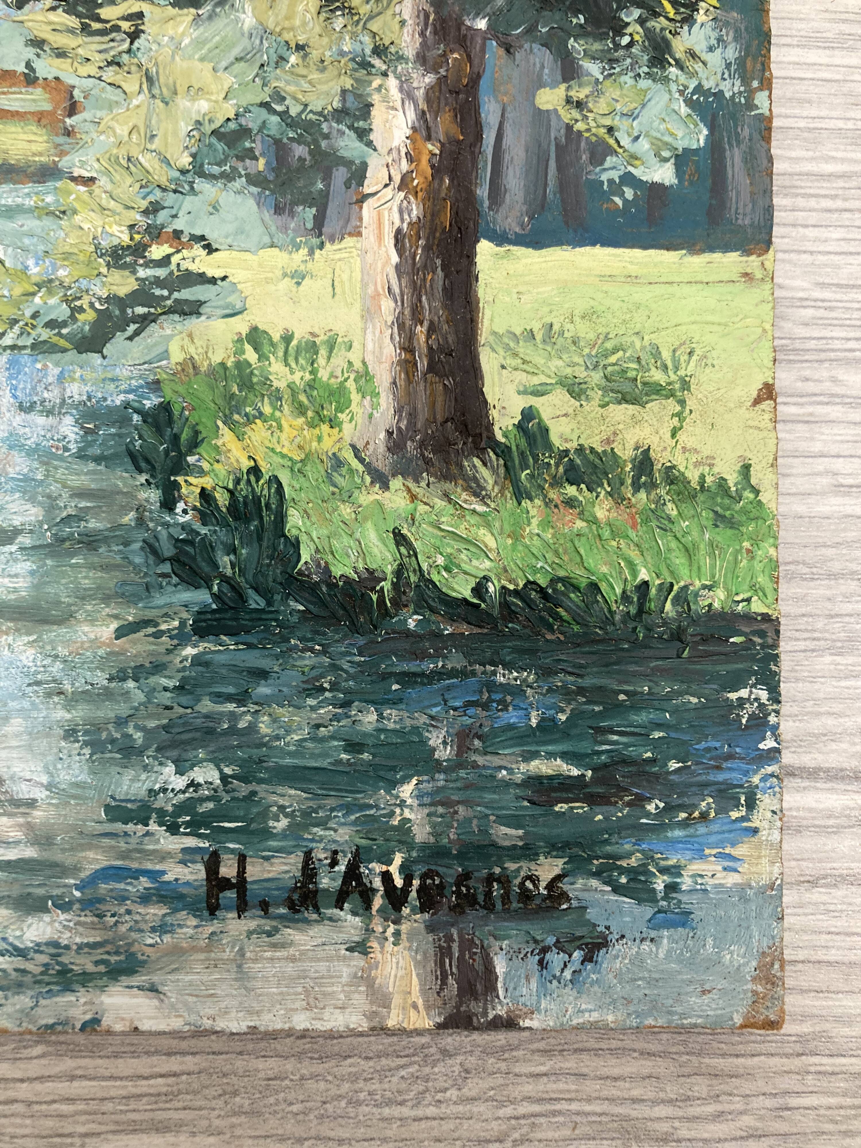 Oil on vintage panel