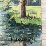 Huile sur panneau vintage