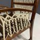 Vintage macramé armchair, 1960s, Czechoslovakia, wooden frame