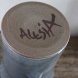 Blue grey mug artisan pottery