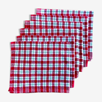 6 serviettes de table Vichy vintage