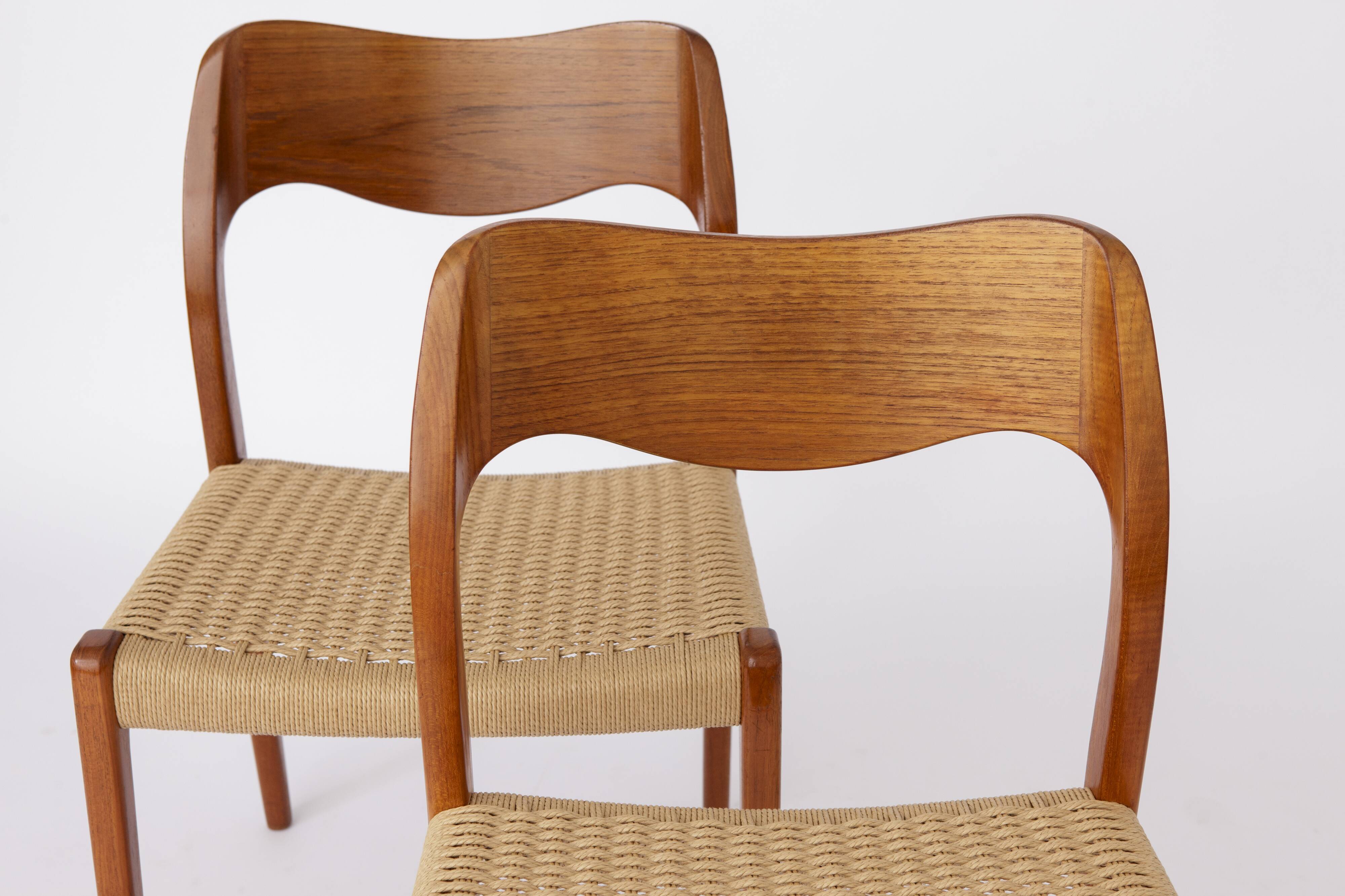 Set of 4 Teak Dining Chairs by Niels Otto Møller – Model 71, Danish Vintage