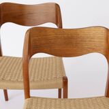 Set of 4 Teak Dining Chairs by Niels Otto Møller – Model 71, Danish Vintage
