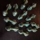 12 green ceramic cutlery holders
