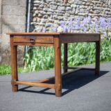 Wood farmhouse table, antique wood table, dining table, table with drawer, kitchen, countryside