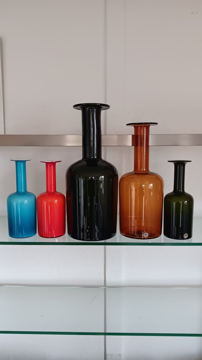 Set of 5 gulvase by otto brauer for holmegaard - denmark