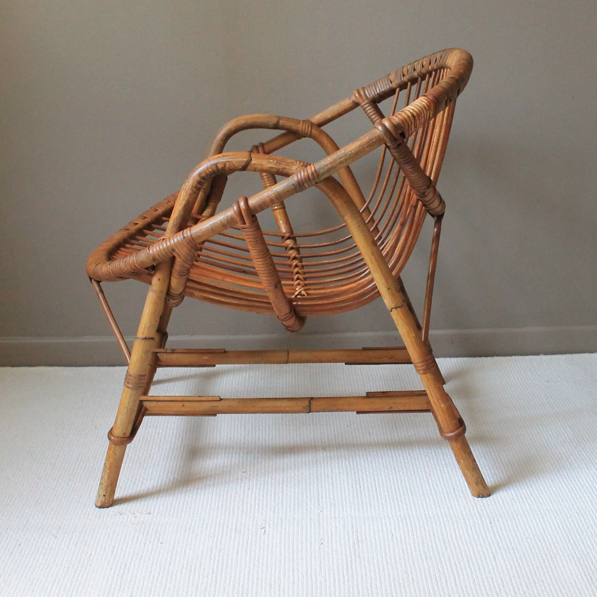 Vintage rattan armchair