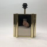 Lampe de table miroir en laiton années 1970 Vintage Hollywood Regency