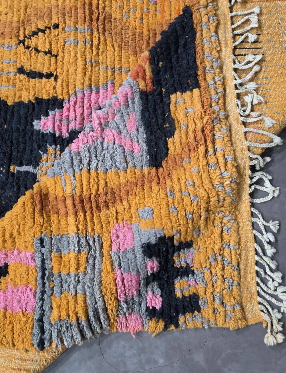 Tapis Berbère Abstrait Jaune - 253 x 200 cm