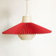 Suspension vintage en plastique rouge et beige