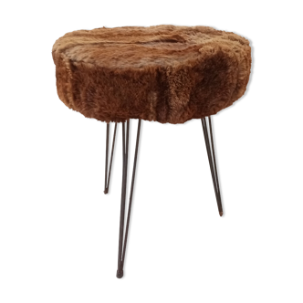 Vintage moumoute stool year 70