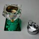 Lighter faceted by Seguso, green and transparent murano glass, Italy, 1970