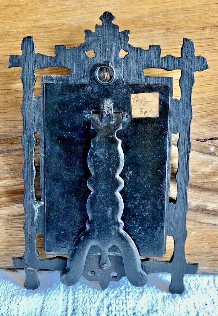 Old Napoleon III photo frame blackened hardened wood