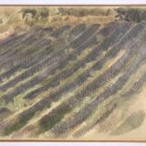 Pastel in oil on canvas by jérôme bost, la vague, 1982 (paysage de provence)