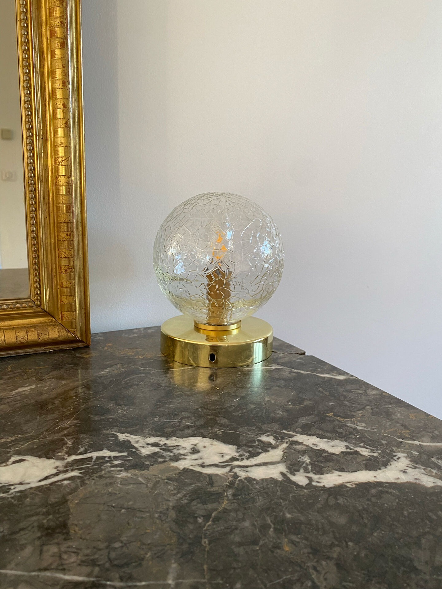 Vintage glass globe wall or ceiling light.