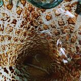 Corolla/floral pocket emptier. In Murano blown glass. Turquoise/Gold/silver inclusions