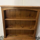 Bibus in solid pine, bookcase in pitch pine, 20th century manufacturing