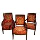 Pair of Empire Period Mahogany Armchairs and Bergère