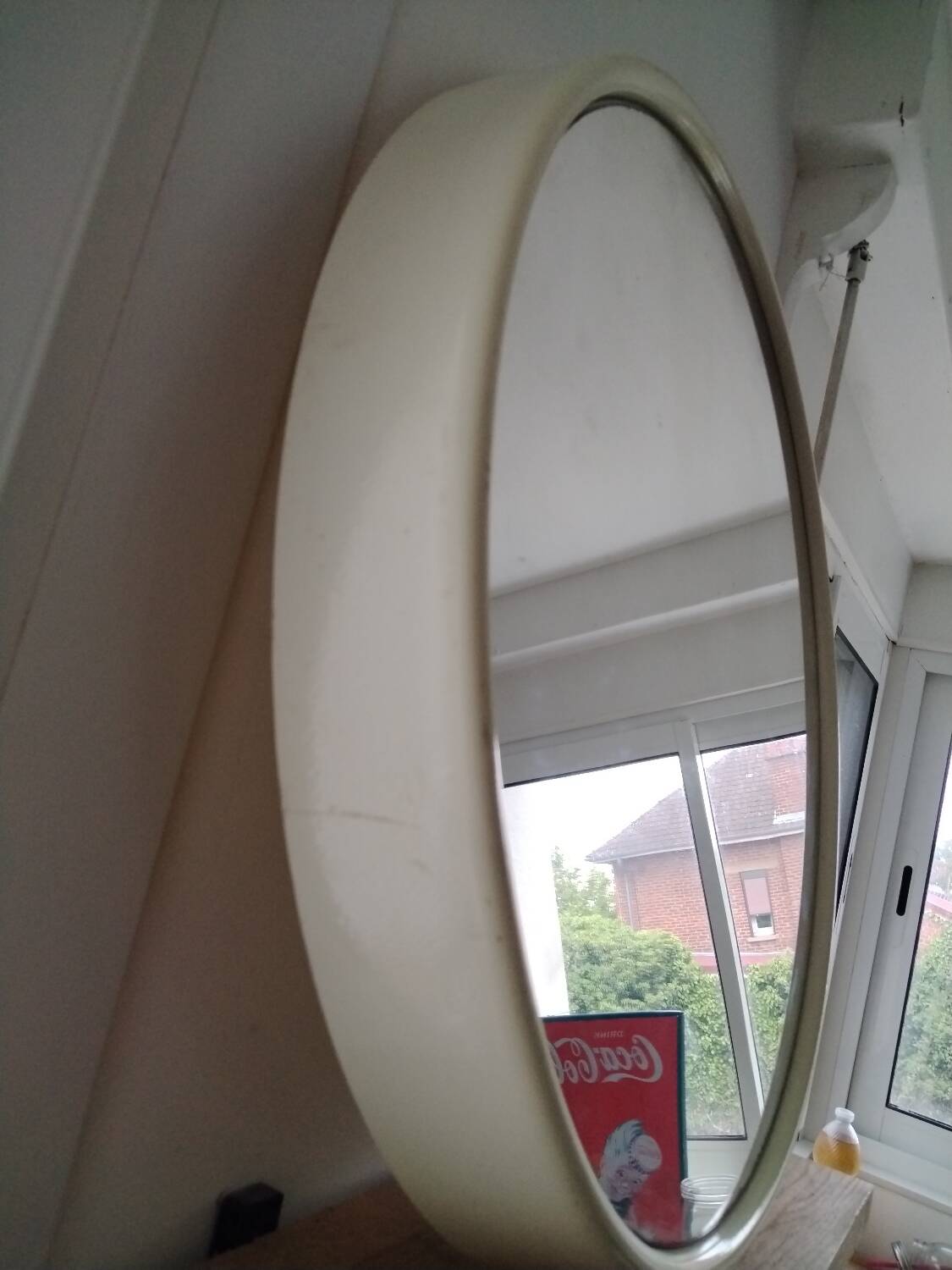 Round fiberglass mirror from the 70s