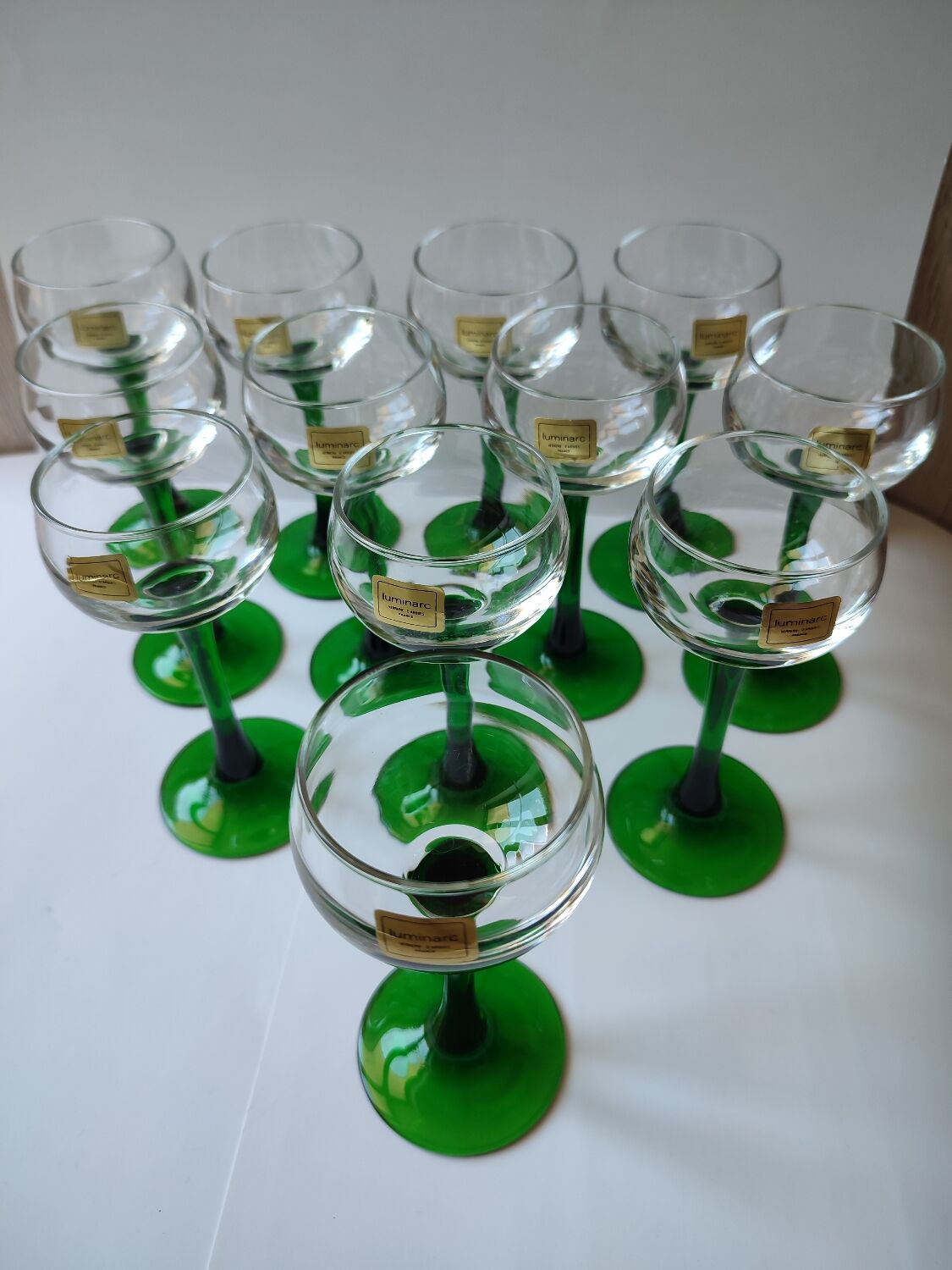 Set of 12 vintage Luminarcs stemmed glasses