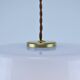 Vintage Mid-Century Baby Blue Glass and Brass Pendant Lamp