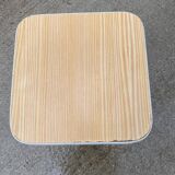 Tabouret bois et acier blanc