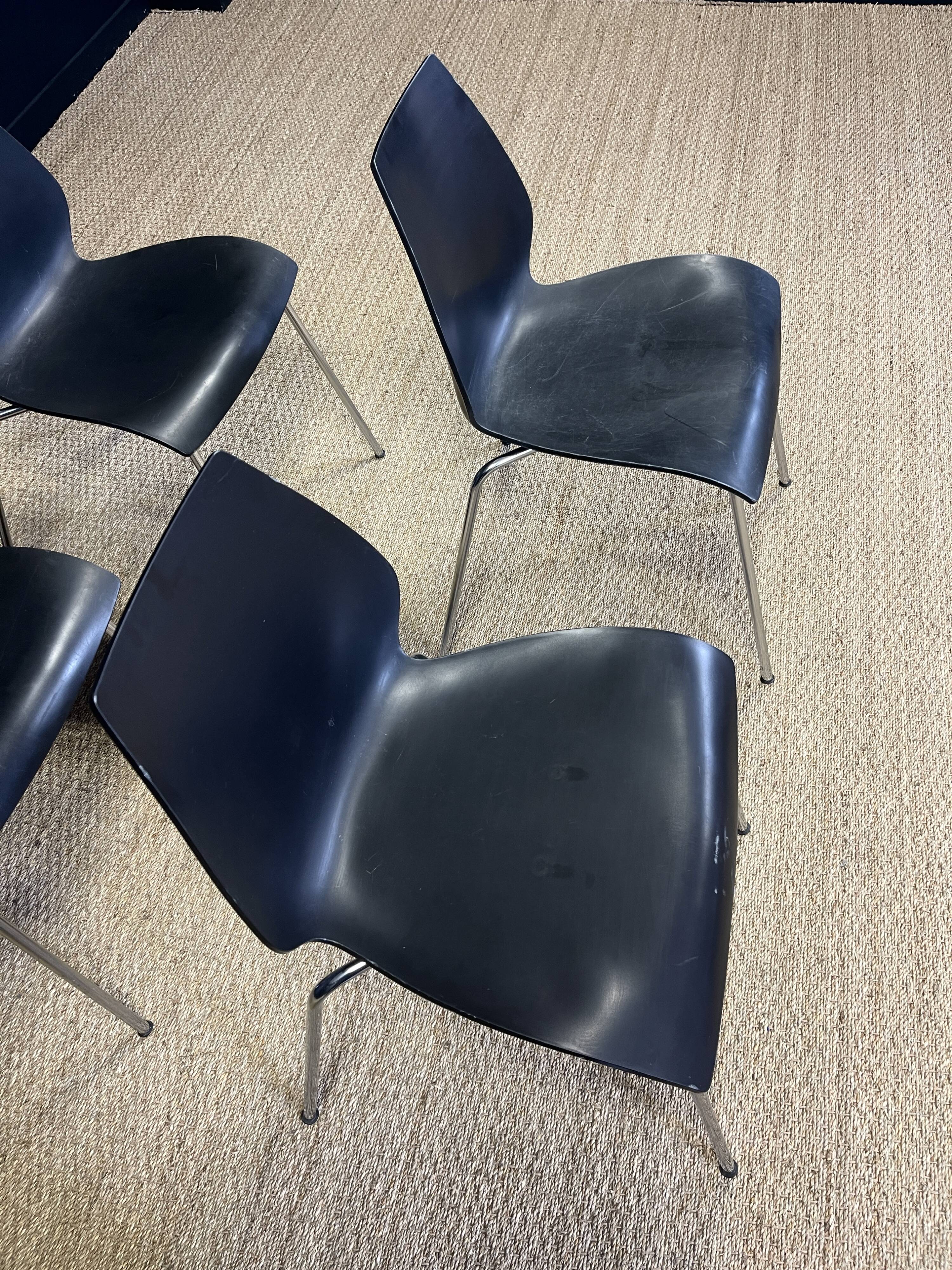 Set of 4 black Maui chairs by Magistretti for Kartell 2000s Italy