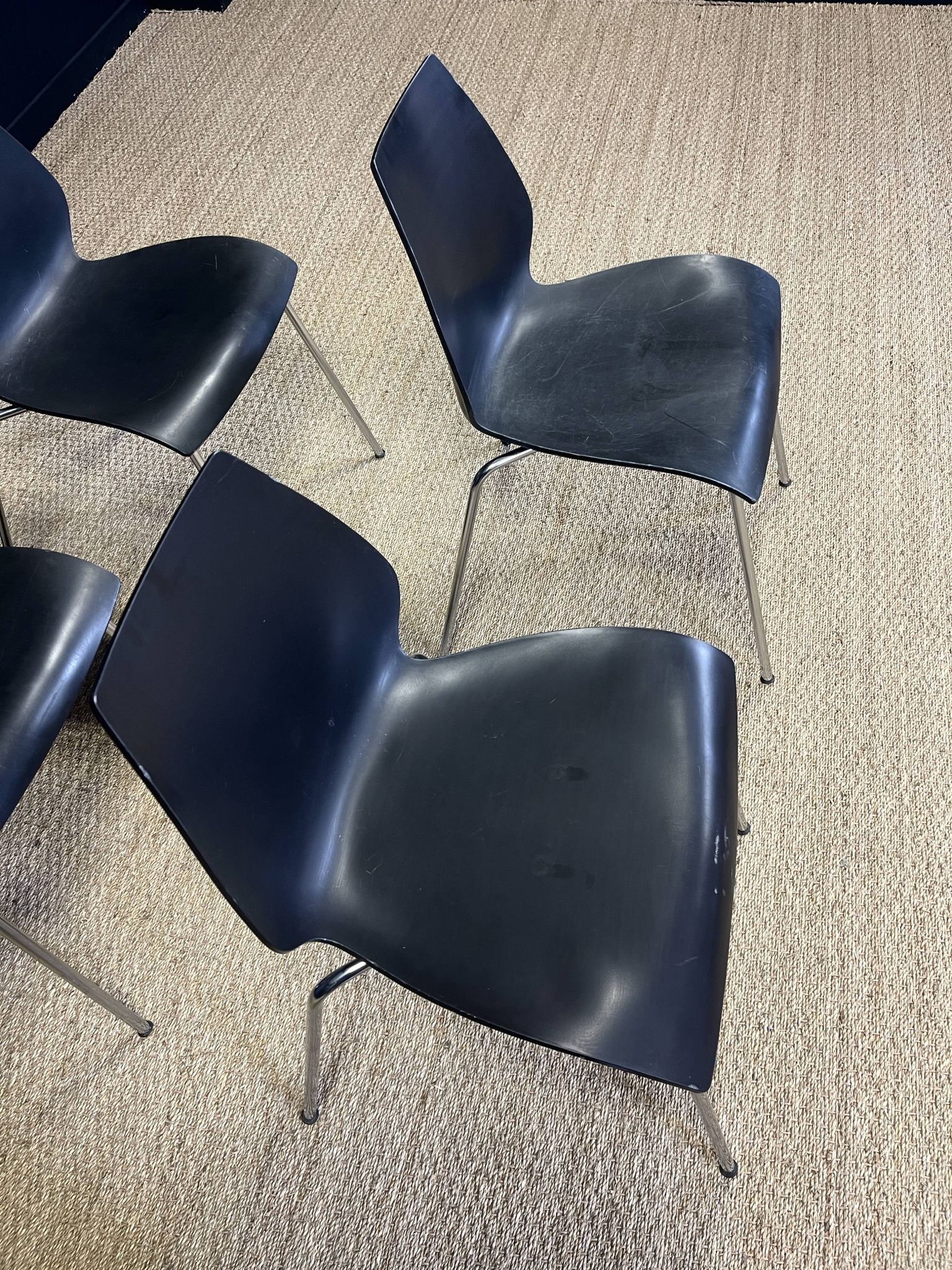 Set of 4 black Maui chairs by Magistretti for Kartell 2000s Italy