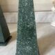 Pair of green marble obelisk bookends