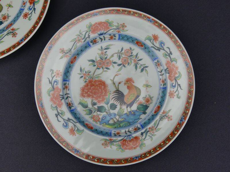2 assiettes plates décor "Au Coq" Haviland