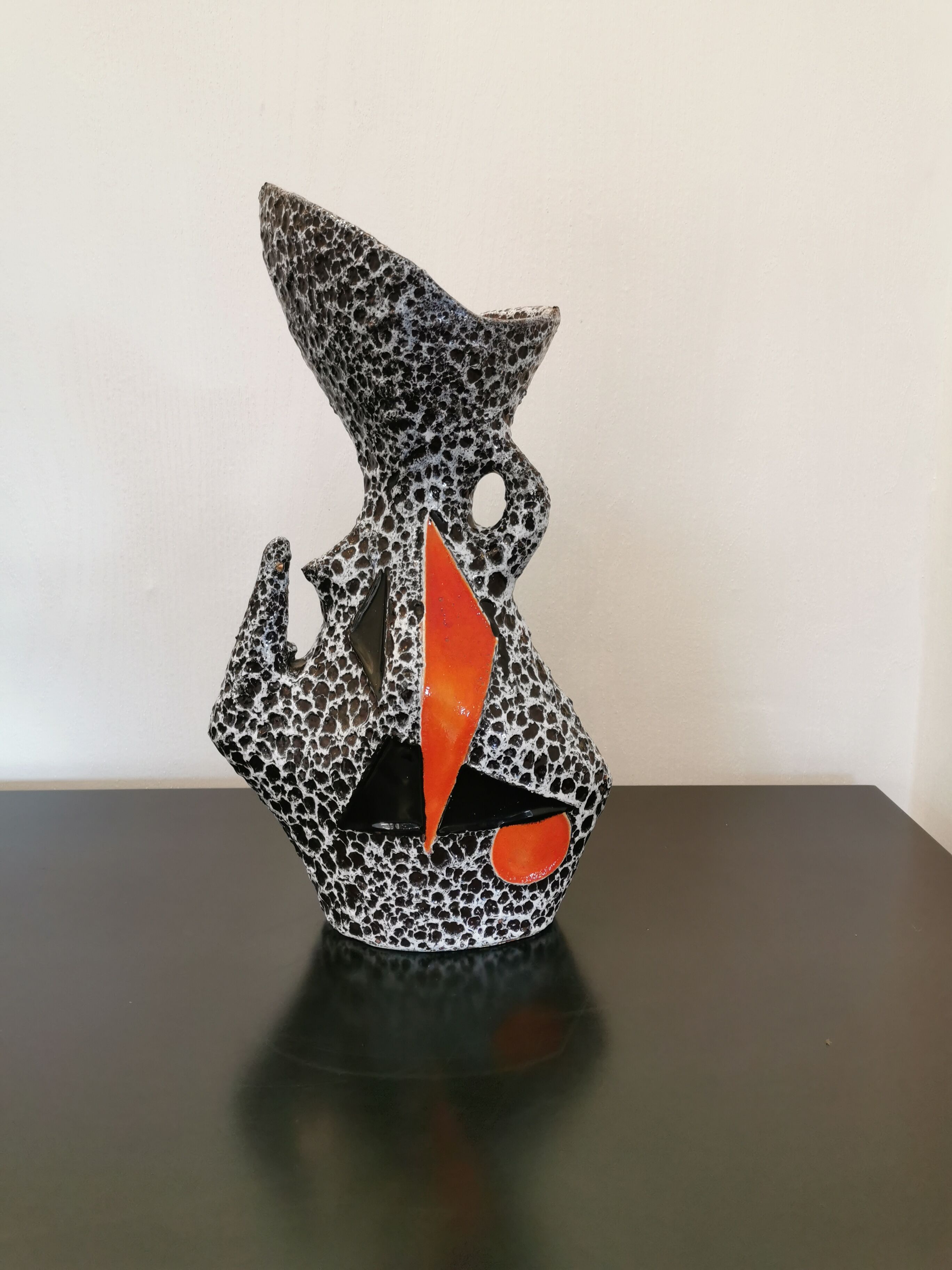 Geometric vase signed Le Vaucour for Vallauris