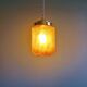 Art Deco pendant light in amber-colored crackled glass, 1920-30