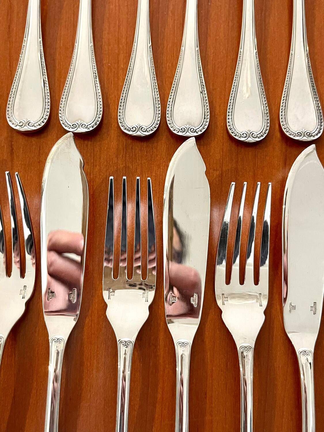 Christofle Malmaison 12 fish cutlery set excellent condition (24 pieces)