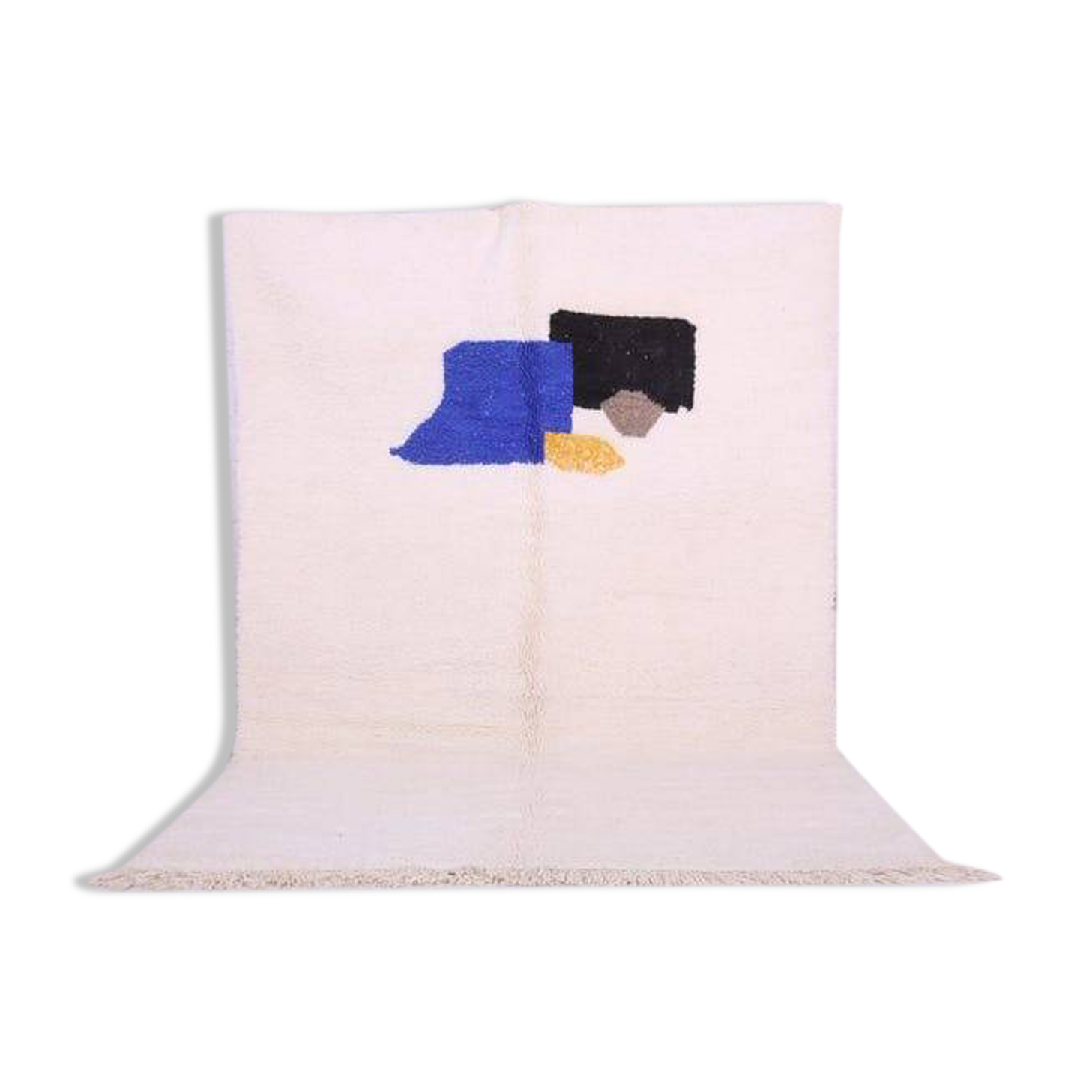 Berber rug in natural wool, size 150 x 250 cm, colorful patterns