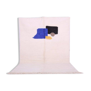 Tapis berbère en laine naturelle taille 150 x 250 cm motifs colorés