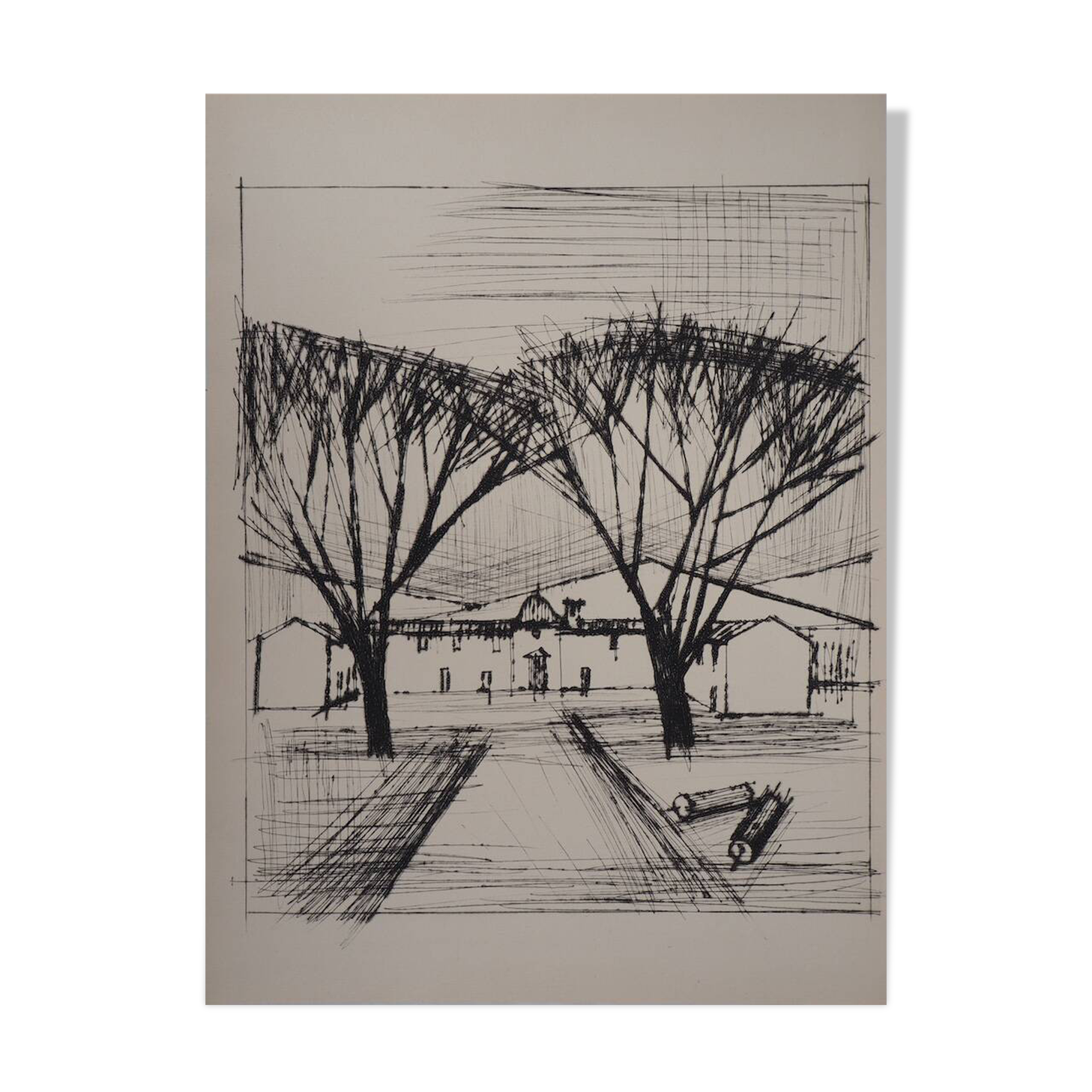 Bernard Buffet: The Entrance to the Castle - Original Engraving