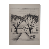 Bernard Buffet: The Entrance to the Castle - Original Engraving