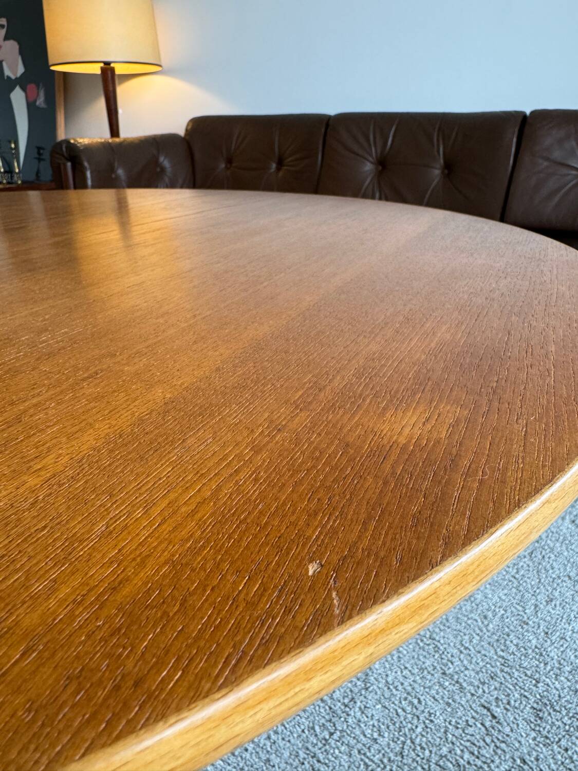 Table basse circulaire par Peter Hvidt et Orla Molgaard-Nielsen, modèle 6900, édition Fritz Hansen