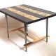 Coffee table with ceramic tiles and gold leaf, height 36 cm, 1950s