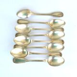 Set of 8 teaspoons in silver metal boulenger rinceaux decoration 14cm