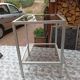 Table d'appoint en aluminium, vitres fumées
