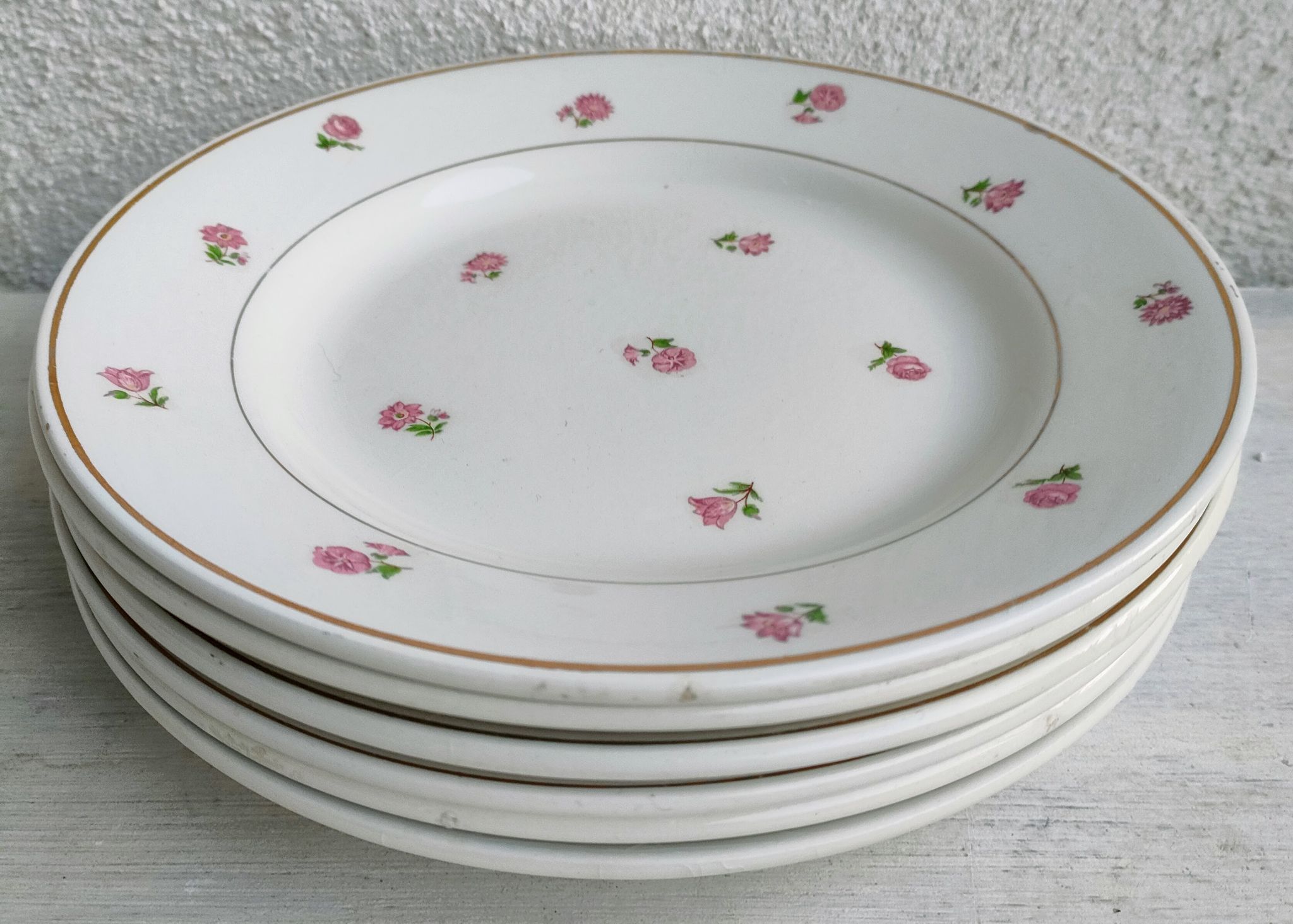 Lot 6 assiettes dessert porcelaine Moulin des Loups