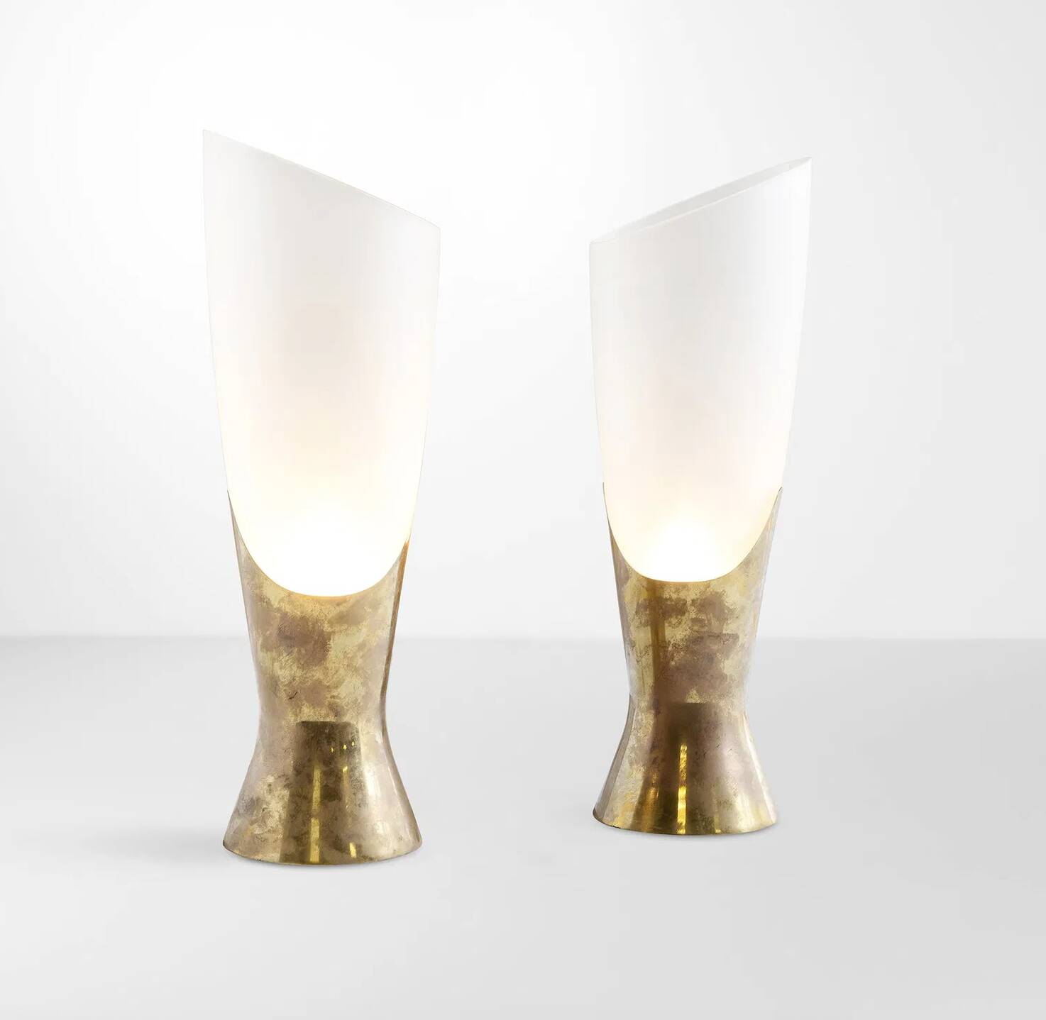 Max ingrand pair of table lamps produced by fontana arte