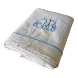 Antique linen sheet with JB embroidery