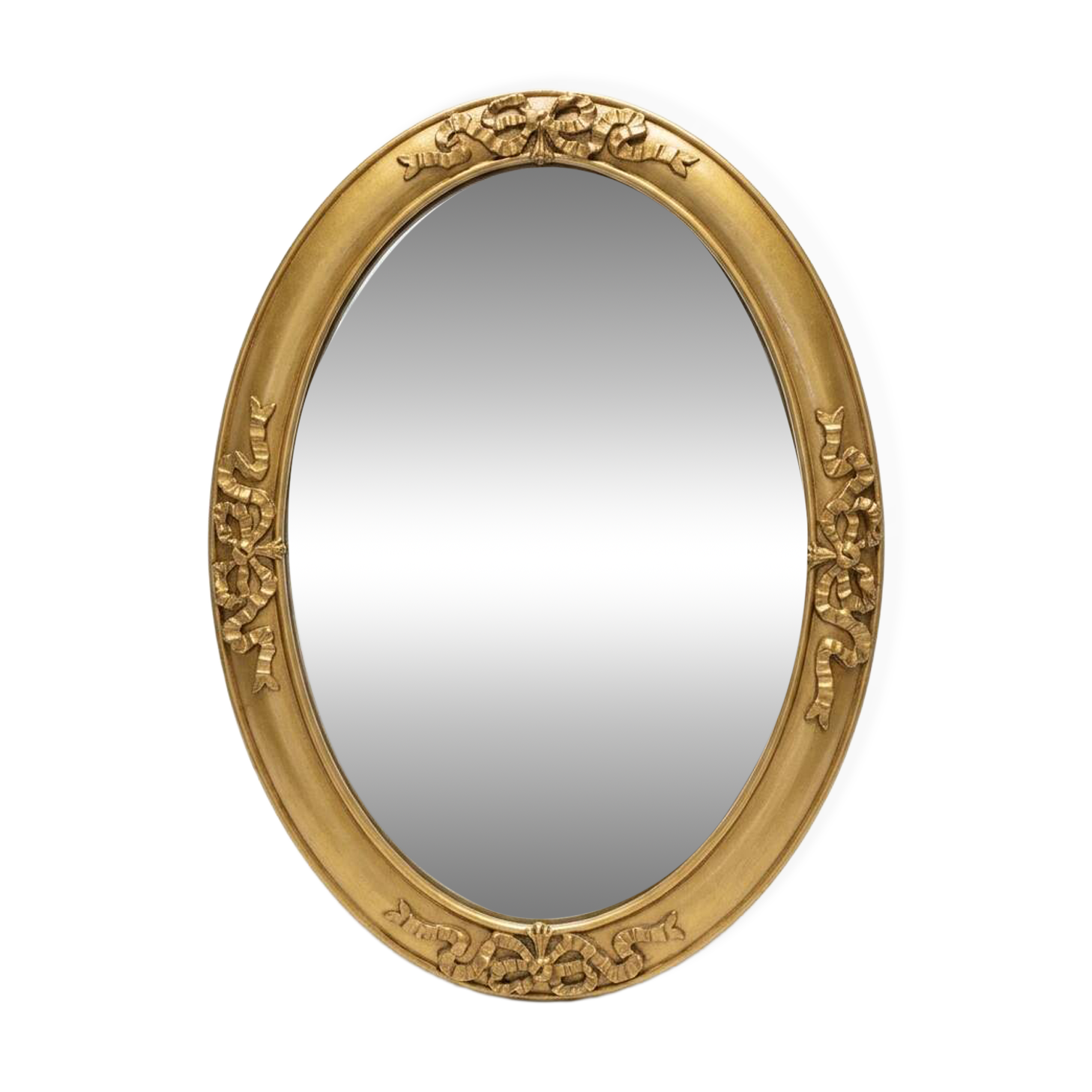 Miroir ovale style Louis XV doré miroir biseauté