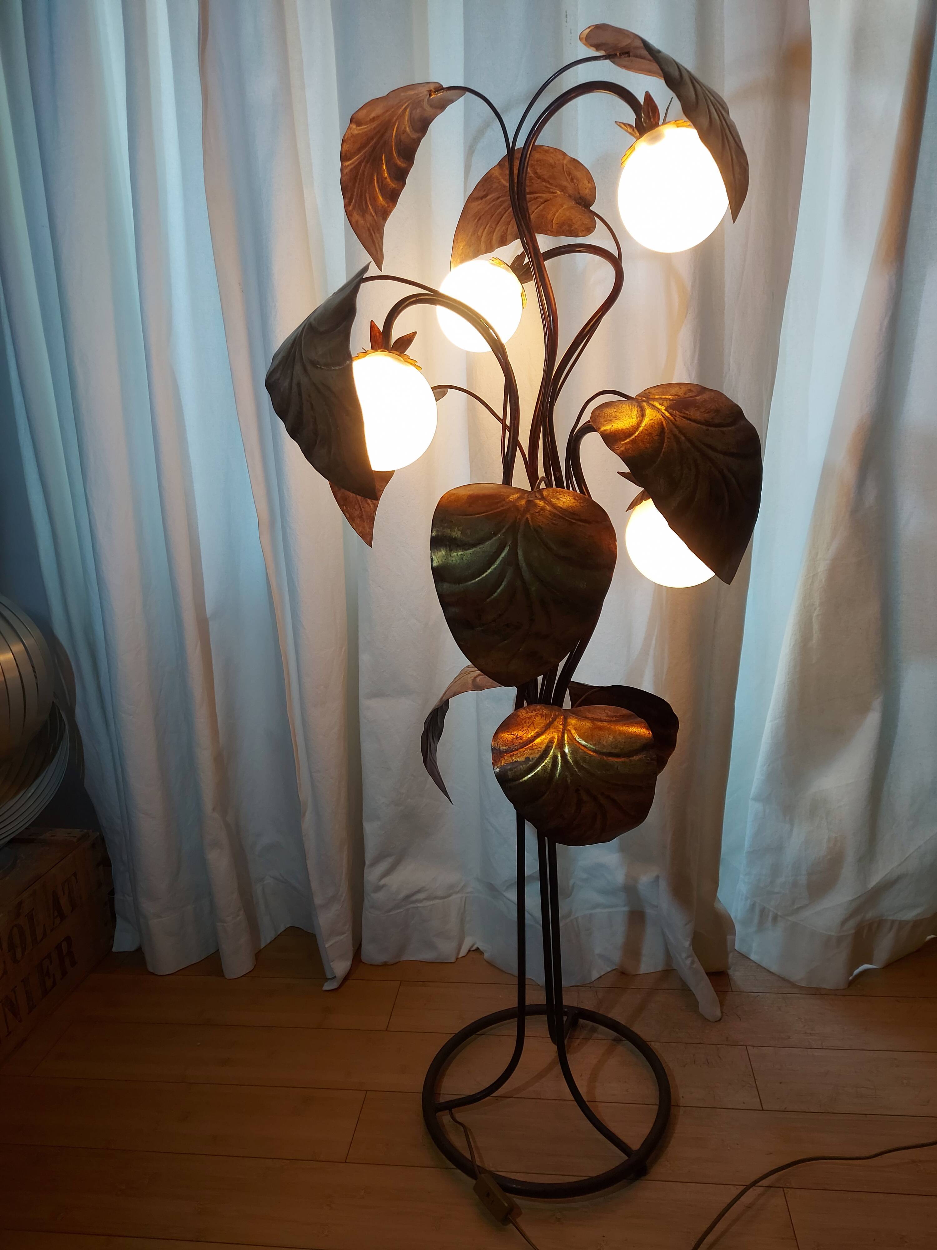 Floor lamp rhubarb leaf 70s